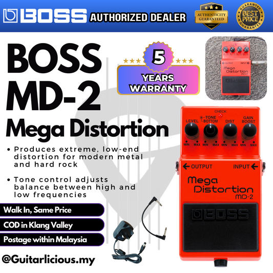 BOSS Mega Distortion (MD-2 / MD 2 / MD2) Guitar Pedal Effect