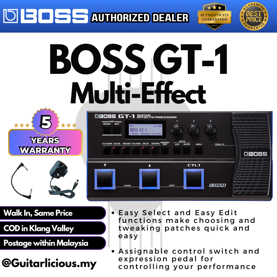 gt1 pedal BOSS GT-1 Multi-Effects Guitar Pedal (GT-1 / GT1 / GT 1) – GUITARLICIOUS