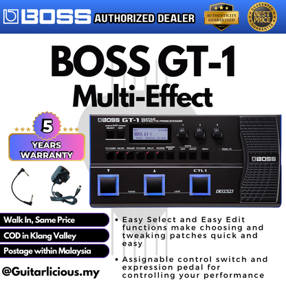 BOSS GT-1 Multi-Effects Guitar Pedal (GT-1 / GT1 / GT 1) – GUITARLICIOUS Malaysia