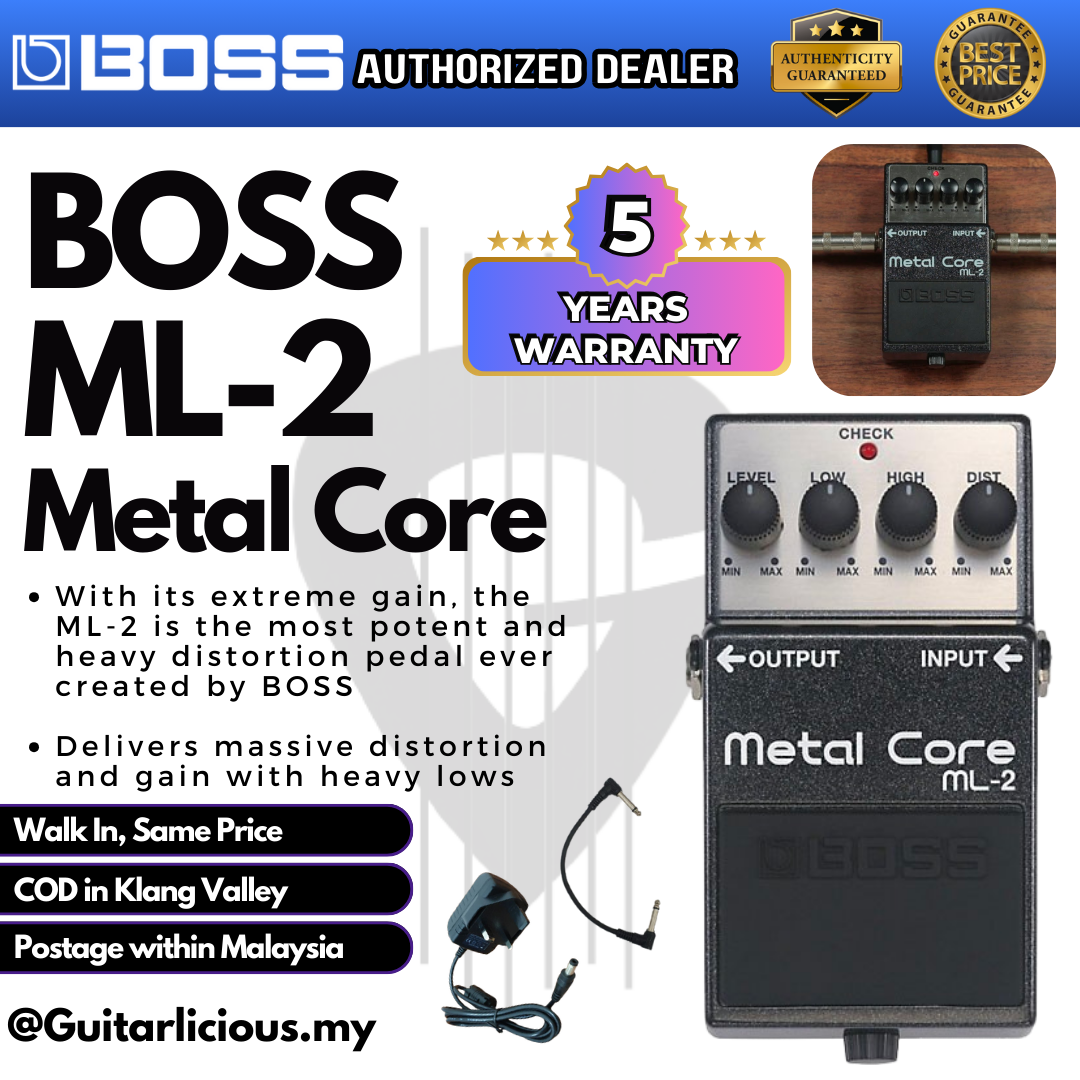 boss ml-2 metal core pedal Boss ML-2 Metal Core Guitar Effects Pedal (ML-2 / ML2 / ML 2) – GUITARLICIOUS