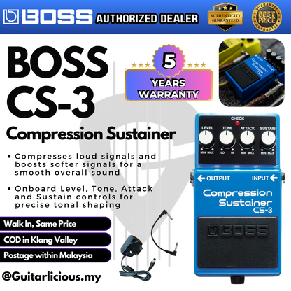 BOSS Compression Sustainer (CS-3 / CS3 / CS 3) Guitar Pedal Effect