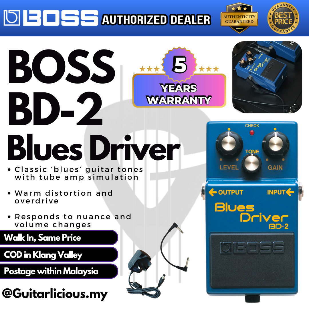 blues driver pedals BOSS Blues Driver (BD-2 / BD2 / BD 2) Guitar Pedal Effect – GUITARLICIOUS