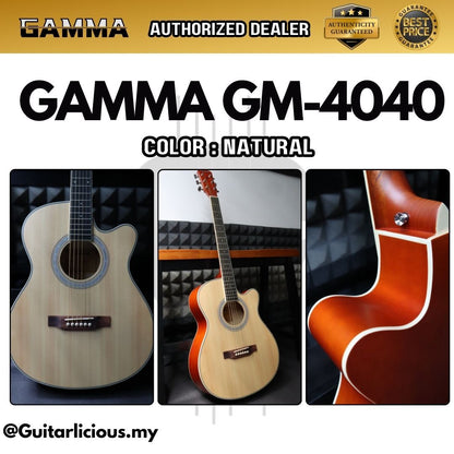 GAMMA ( GM-4040 ) 41inch Dreadnought Acoustic Guitar with Cutaway ( Matte Finish - GM4040 / GM 4040 / GM-40-40 )