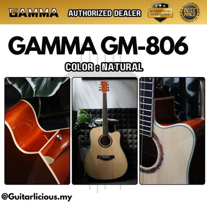 GAMMA ( GM-806 ) 41inch Dreadnought Acoustic Guitar with Cutaway ( GM806 / GM 806 / GM-41-806 )