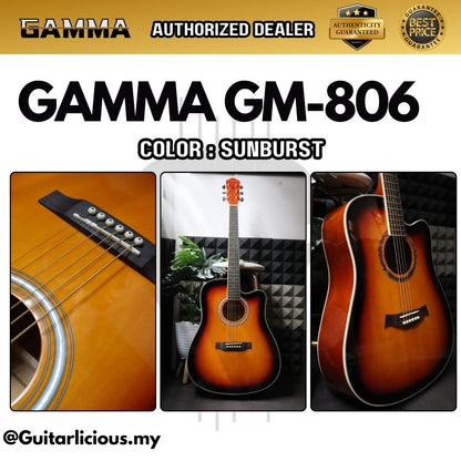 GAMMA ( GM-806 ) 41inch Dreadnought Acoustic Guitar with Cutaway ( GM806 / GM 806 / GM-41-806 )