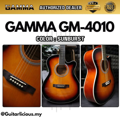 Gamma GM-4010 (Glossy Finish) Dreadnought 40 inch Acoustic Guitar with Cutaway ( GM4010 / GM 4010 )