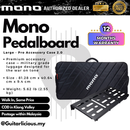 MONO Pedalboard Large, Black and Pro Accessory Case 2.0, Black - LARGE / L