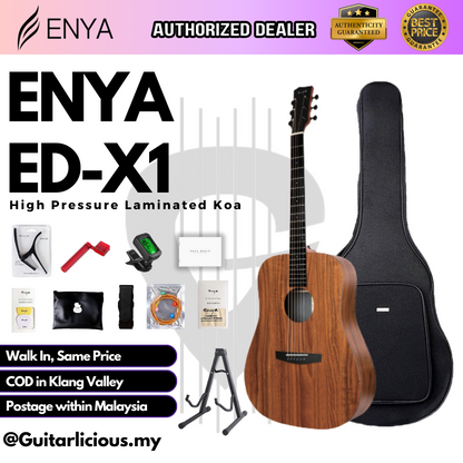 Enya 41 Inch High Pressure Laminated Wood Acoustic Guitar (ED-X1 HPL / EDX1 / ENY-ED-X1-P)