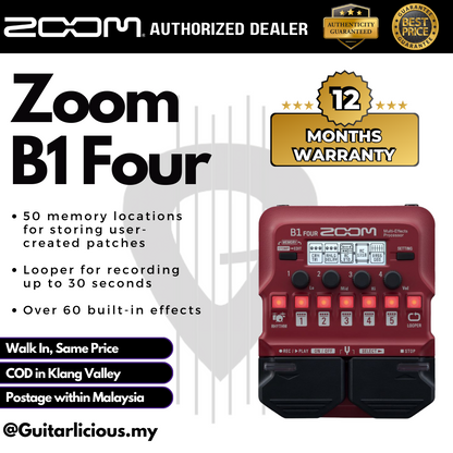 zoom b1 bass effects pedal Zoom B1 FOUR Bass Multi-effects Processor (B14) – GUITARLICIOUS