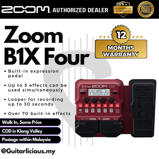 Zoom B1X FOUR Bass Multi-effects Processor with Expression Pedal (B1X4)