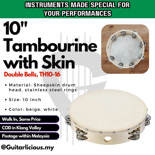 Wooden Tambourine with Skin or Rebana Percussion Instrument in Various Size ( TH6-4 / TH8-5 / TH10-16 )