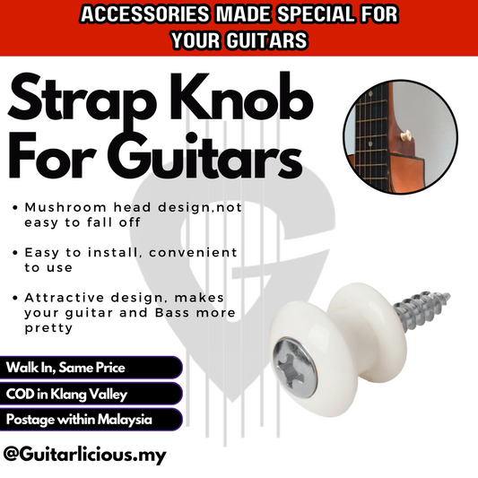 Guitar strap Buckle / Knob / button Fixing Pin with Fixing Screw