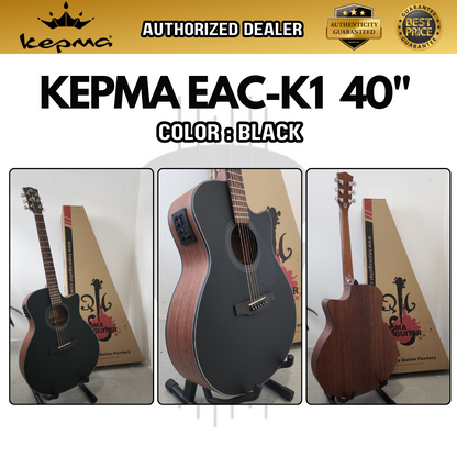 KEPMA EACE 40 inch Grand Auditorium Semi Acoustic Electric Guitar with Active Pick Up & Tuner (EACE40 / EACE-40)