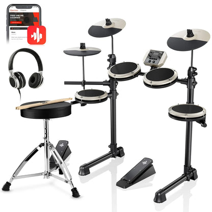 Donner DED-80 Electronic Drum Set - Vintage White- EC3414