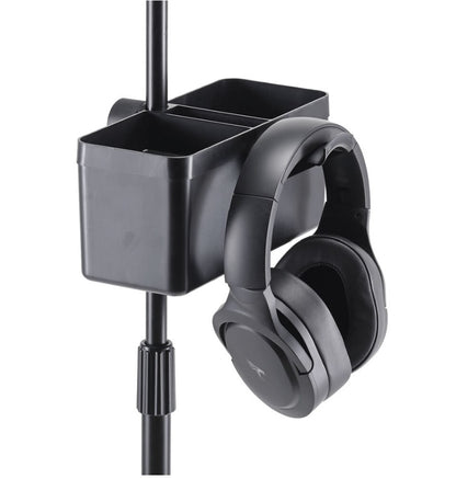 AWEDA Multipurpose Tray with Swivel Cap and Headphone Hanger for Pole ( MP-TRAY / Music Stand, Microphone Stand )