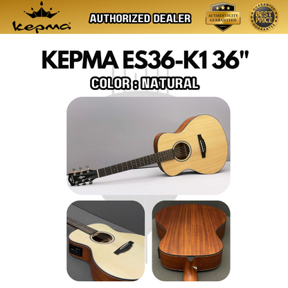 KEPMA ES36EQ , 36 inch (3/4) Travel Portable Acoustic Guitar with with K1 Pickup ( ES-36 / ES 36 / ES 36 -K1 )