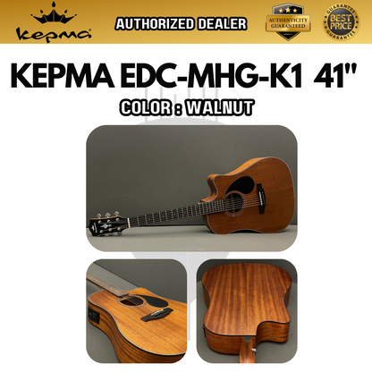 KEPMA EDC 41 inch Dreadnought Semi Acoustic Guitar w K1 EQ (Full Back Mahogany) ( EDC-K1 EDC 41 EDC-41 )