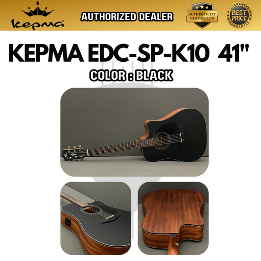 KEPMA EDC 41 inch Dreadnought Semi Acoustic Guitar w AcoustiFex® K-10 Pickup, Spruce Top, Side & Back Mahogany, EDC-K10