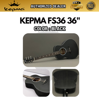 KEPMA FS36 Elite Series 36 inch (3/4) Travel Solid Top Acoustic Guitar ( FS-36 / FS 36 / 36" )