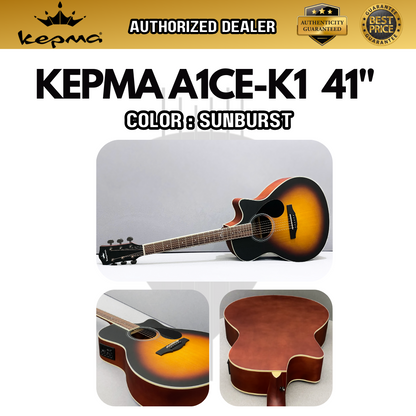 KEPMA A1CE 41 inch Grand Auditorium Semi Acoustic Guitar w K1 EQ ( A1CE-K1 / A1C 41 / A1C-41 )