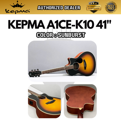 Kepma A1CE 41 inch Grand Auditorium Acoustic Guitar with AcoustiFex® K-10 Pickup (A1CE-K10 / A1C 41 / A1C-41 )