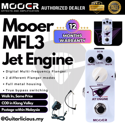 Mooer MFL3 Jet Engine Digital Multi-Frequency Flanger Micro Series Guitar Pedal Effect ( MFL-3 / MFL 3 )