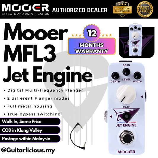 Mooer MFL3 Jet Engine Digital Multi-Frequency Flanger Micro Series Guitar Pedal Effect ( MFL-3 / MFL 3 )