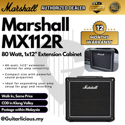 Marshall MX112R - 80 Watt, 1x12" Extension Cabinet Amplifier ( MX112 / MX-112-R )