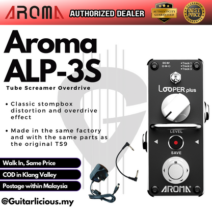 Aroma ALP-3S Looper Effect Pedal with 3 Channel Recording and USB interface (ALP38 / ALP 38)