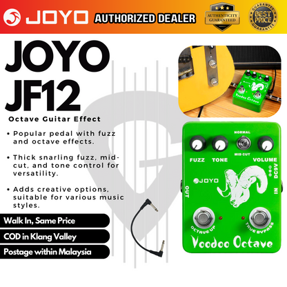 Joyo JF-12 Voodoo Octave Germanium Fuzz 60's Rock Electric Guitar Effect Pedal with MID Cut JF12