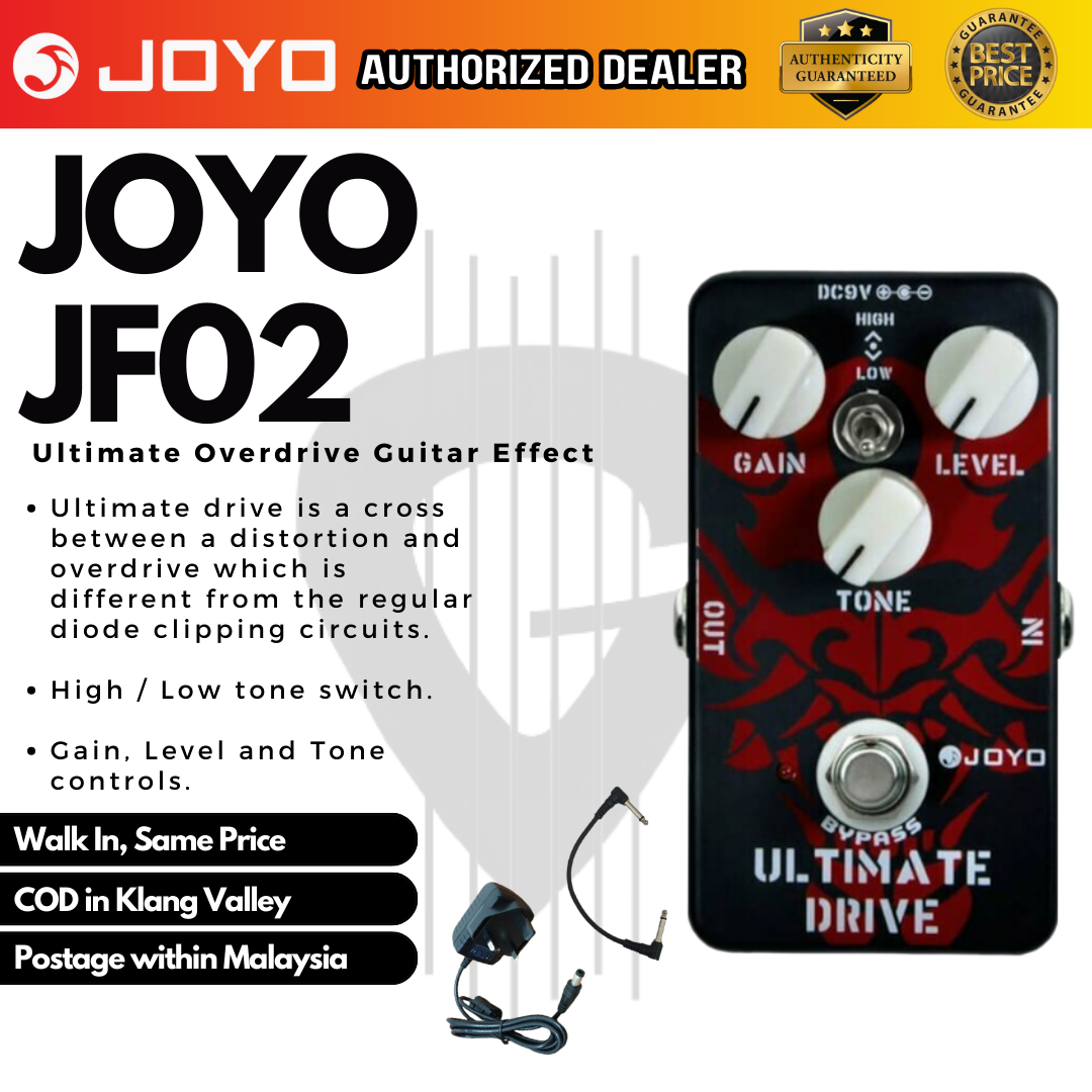 JOYO Ultimate Drive (JF-02 / JF02 / JF 02) Guitar Effects Pedal – GUITARLICIOUS