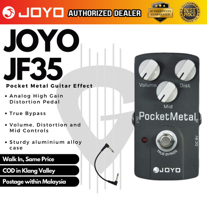 JOYO Pocket Metal (JF-35 / JF35 / JF 35) Guitar Effects Pedal