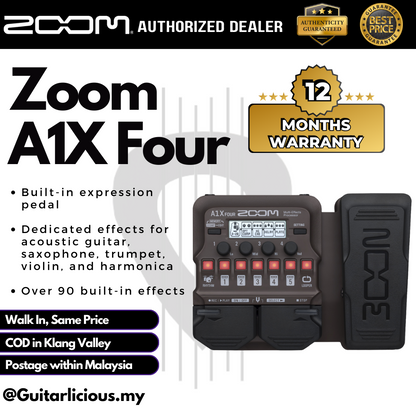 Zoom A1X Four Acoustic Instrument Multi-Effect Processor with Expression Pedal ( A1X4 / A1-X4 )