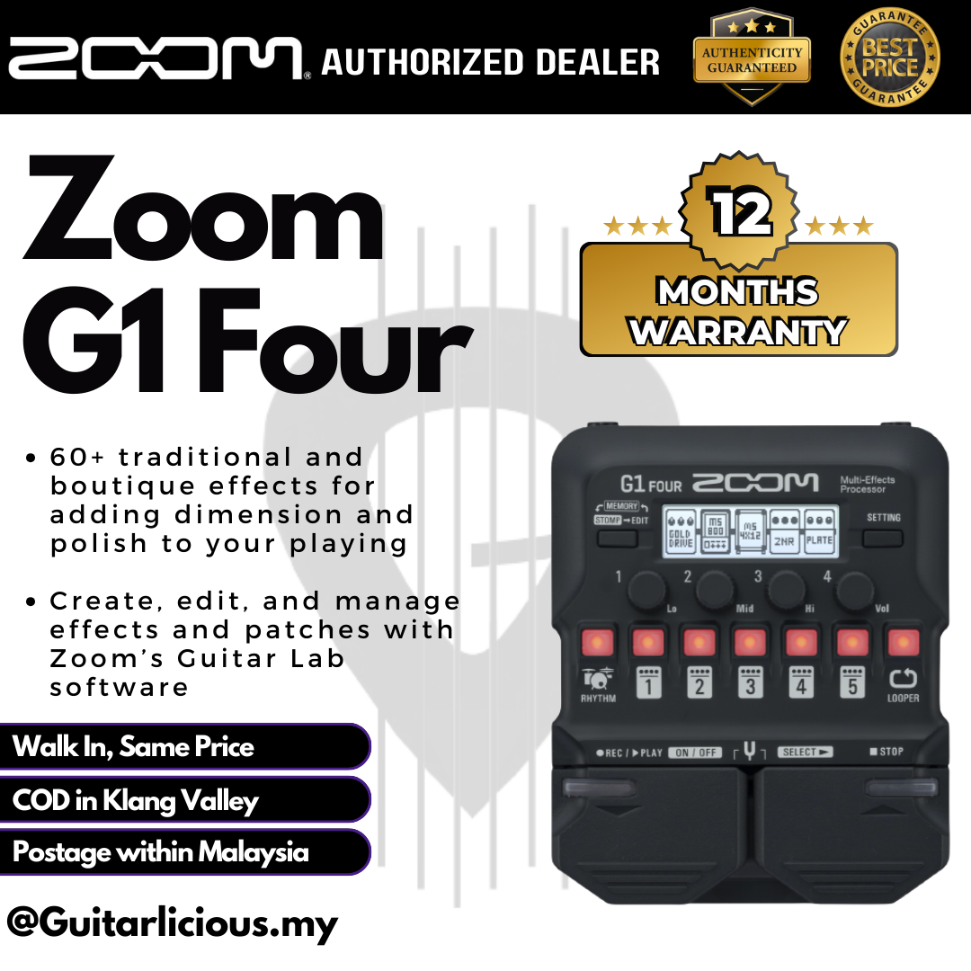 ZOOM G1 Four Multi-Effects Guitar Pedal ( G1-Four ) – GUITARLICIOUS