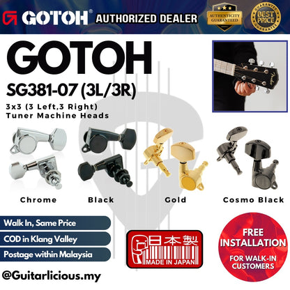 GOTOH SG381-07 3x3 (3L,3R) Tuner Machine Heads SG-381 / SG 381 LEFT RIGHT