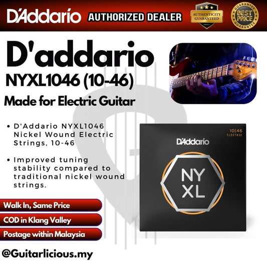 D'Addario NYXL1046 Nickel Wound Electric Strings Set , 10-46 (010-046)