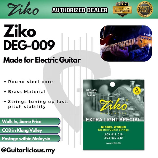 Ziko DEG-009 Electric Guitar Strings (Extra Light) (009-042)