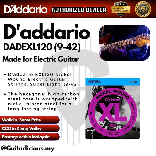 D'addario EXL120 Electric String Set (Super Light) (009-042)