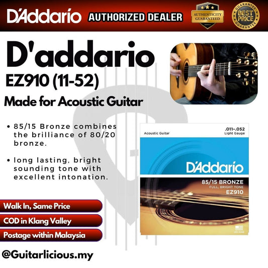 D'addario EZ910 Acoustic String Set (Light) (011-052)