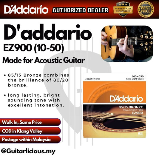 D'addario EZ900 Acoustic String Set (Extra Light) (010-050)