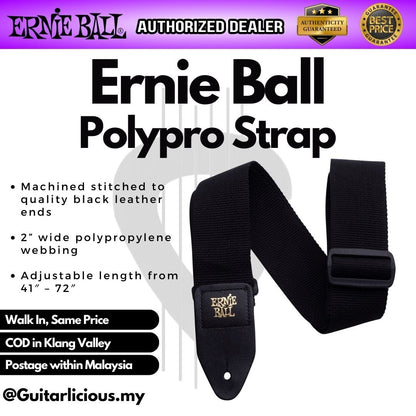 Ernie Ball Polypro Guitar Strap for Electric, Acoustic & Bass Guitar (EB4037)