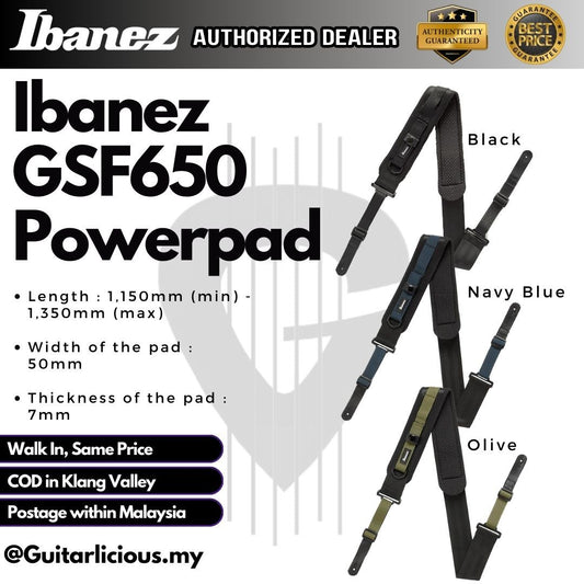 Ibanez GSF650 Powerpad Guitar Strap For Acoustic , Electric & Bass Guitar (GSF 650 / GSF-650)