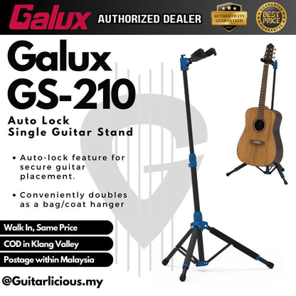 GALUX GS-210 Auto Lock Guitar Stand with Bag / Coat Hanger (GS210 / GS 210 )