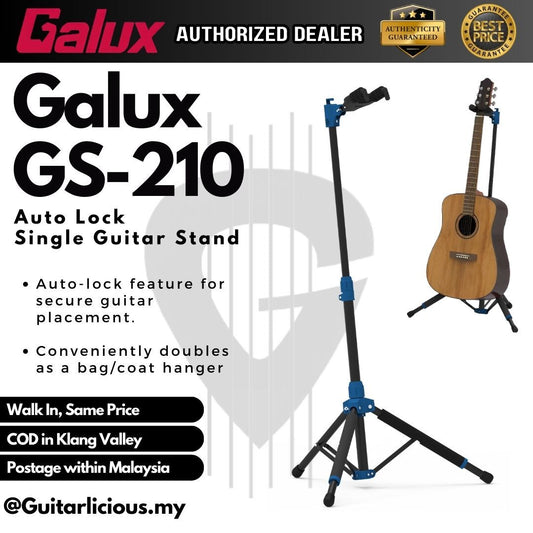 GALUX GS-210 Auto Lock Guitar Stand with Bag / Coat Hanger (GS210 / GS 210 )