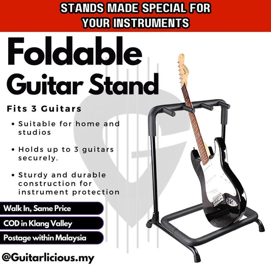 Foldable Guitar Stand (3 Guitars) - (799-3)