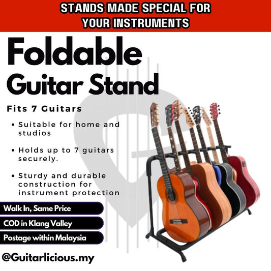 Foldable Guitar Stand (7 Guitars) - (HY887)