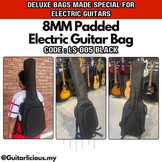 Deluxe 8mm Padded Lead Electric Guitar Bag ( LS005 )