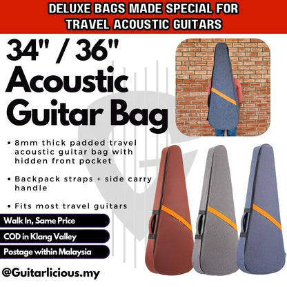 Deluxe 8mm Think Sponge Padded 34 / 36 inch Acoustic Guitar Bag ( LS001-36" / LS001-36 / 34inch / 36inch )