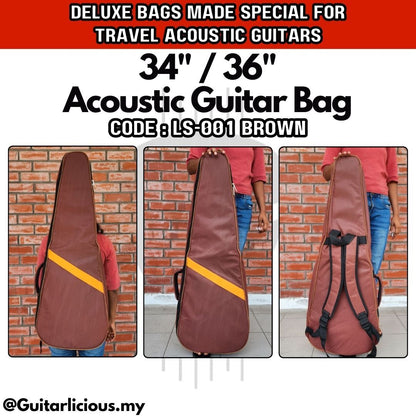 Deluxe 8mm Think Sponge Padded 34 / 36 inch Acoustic Guitar Bag ( LS001-36" / LS001-36 / 34inch / 36inch )