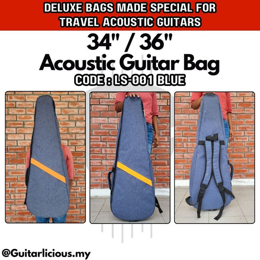 Deluxe 8mm Think Sponge Padded 34 / 36 inch Acoustic Guitar Bag ( LS001-36" / LS001-36 / 34inch / 36inch )